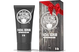 Viking Revolution Microdermabrasion Face Scrub for Men - Facial Cleanser for Skin Exfoliating, Deep Cleansing, Removing Blackheads, Acne, Ingrown Hairs - Men's Face Scrub for Pre-Shave (1 Pack)