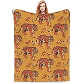 amepay Tiger Blanket Gifts for Adult Kids Animal Tigers Print Pattern Flannel Throw Blankets Soft Comfy Lightweight for Home Decor Couch Bed Sofa 60x50 Inches