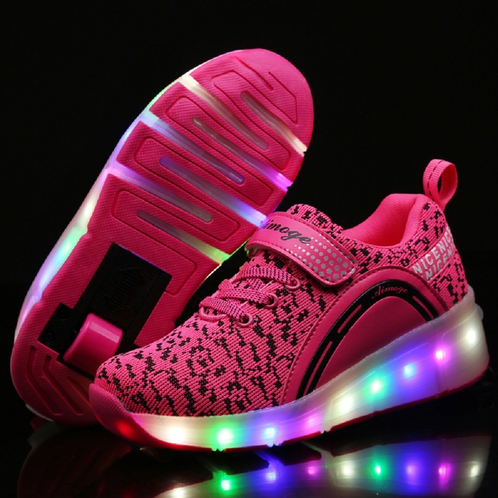 SDSPEED Kids Roller Skate Shoes - Single Wheel Sneakers With LED Lights, Adjustable For Boys & Girls