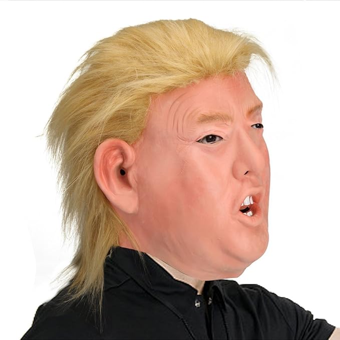 TK Gruppe Timo Klingler Donald Trump Maske Latex - Fasching Karneval Maske Poltiker, Perücke aus Latex für Herren und Damen K