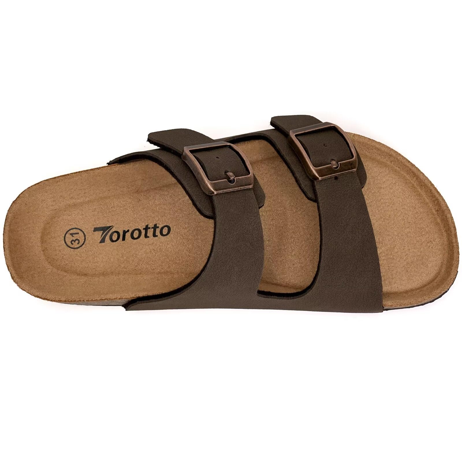 Torotto Kids Sandals Boys Girls Slide Summer Non-slip Cork Glitter Toddler Slippers with Adjustable Straps for Indoor & Outdoor