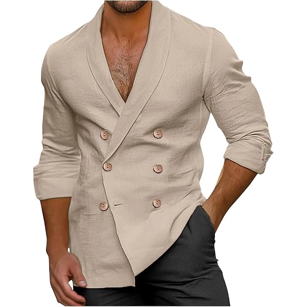 Amazon.com: Mens Double-Breasted Shirts Short Sleeve Button Down