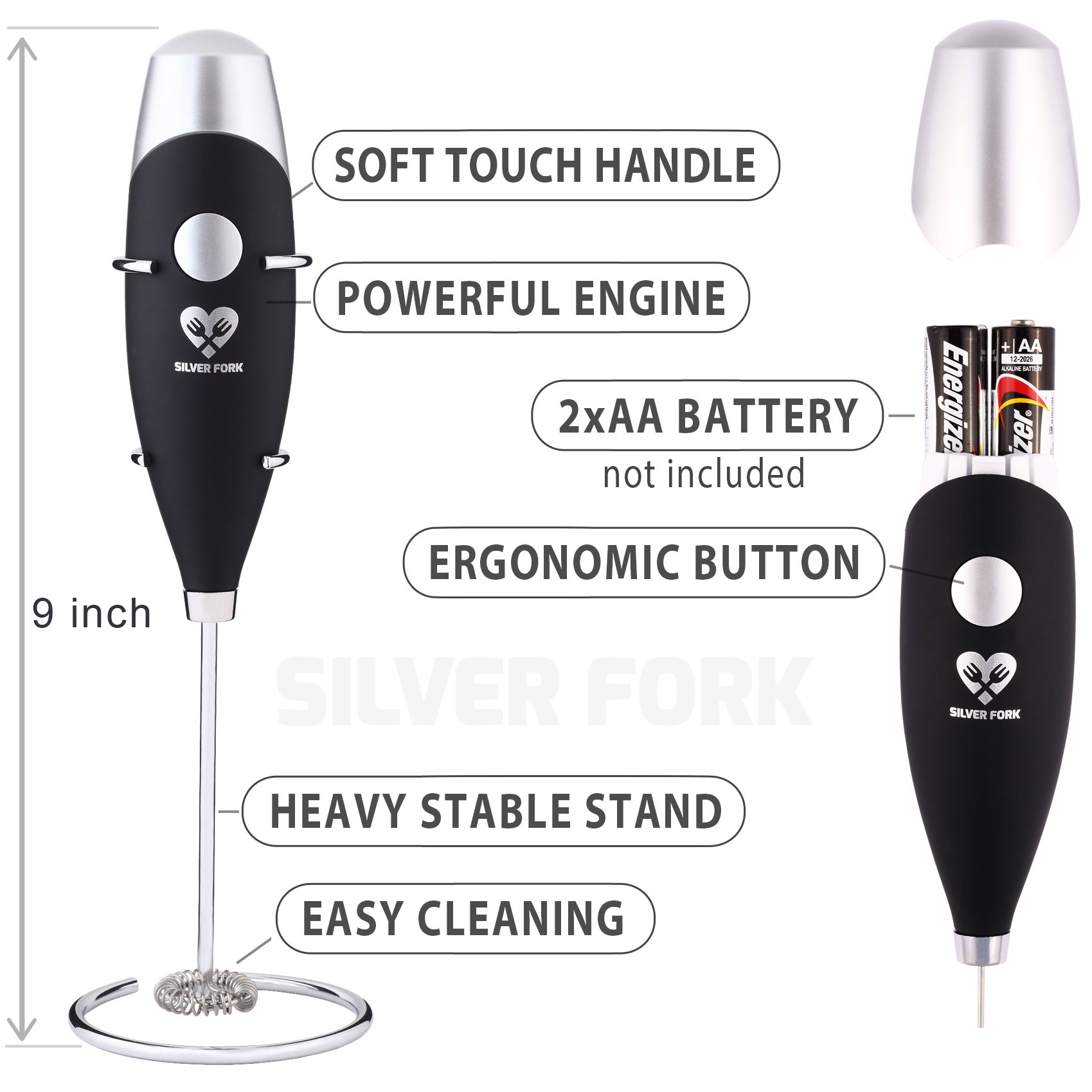 Milk Frother Handheld Coffee Art Set Battery Operated Mini Blender
