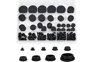 Qoroos 148 Pcs Rubber Plugs for Round Holes Silicone Plug Holes Snap Locking with Assorted Sizes for Furniture 4/5/6/8/10/13/