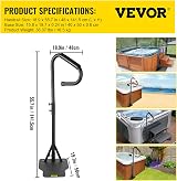 VEVOR 57" Hot Tub Handrail, Stainless Steel, 600 LBS Load, Black view 7
