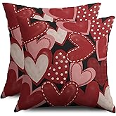 Smozenith Valentines Pillow Covers 18X18 Set of 2, Valentine's Day Throw Pillow Covers Outdoor Farmhouse Holiday Anniversary Wedding Decorations Cushion Case Couch Sofa Bed Decor