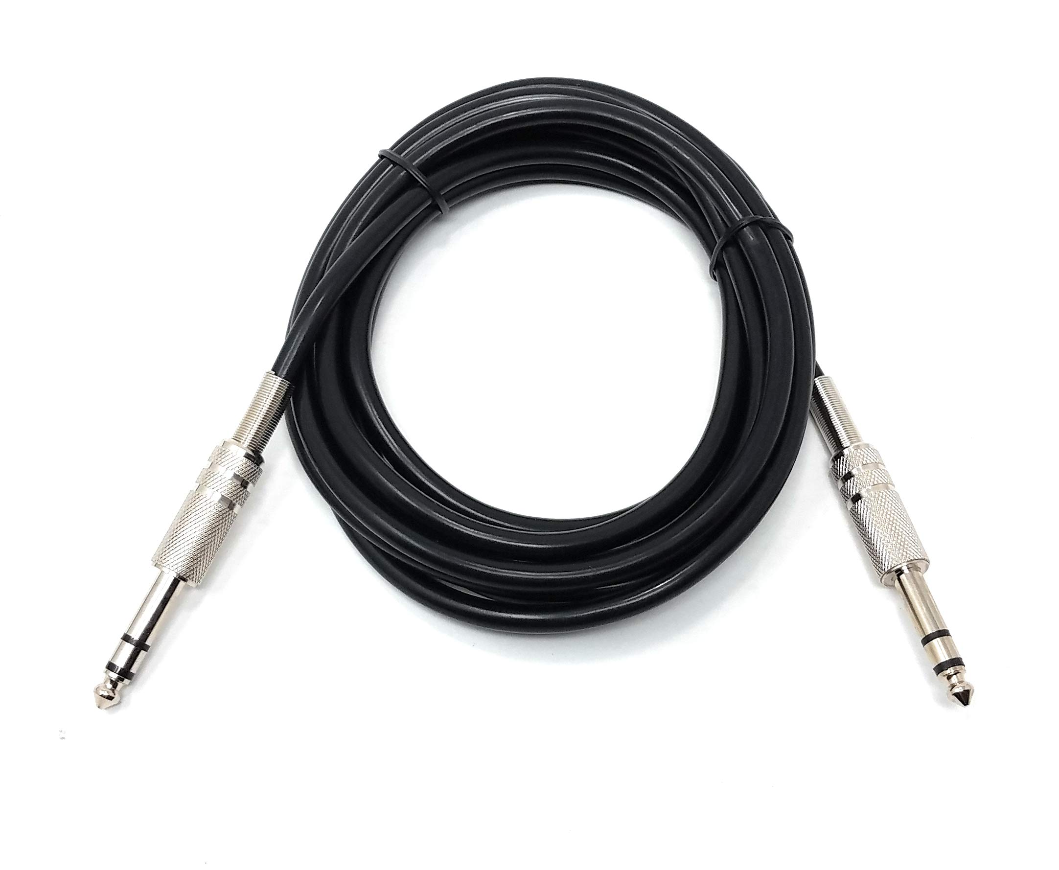 MainCore 3m 6.35mm to 6.35mm Stereo TRS Audio Cable – Male to Male 1/4'' Big Jack Lead for DJ Equipment, Headphones, Music Studio, Home Audio, Hi-Fi & Amplifiers (Nickel Connectors)