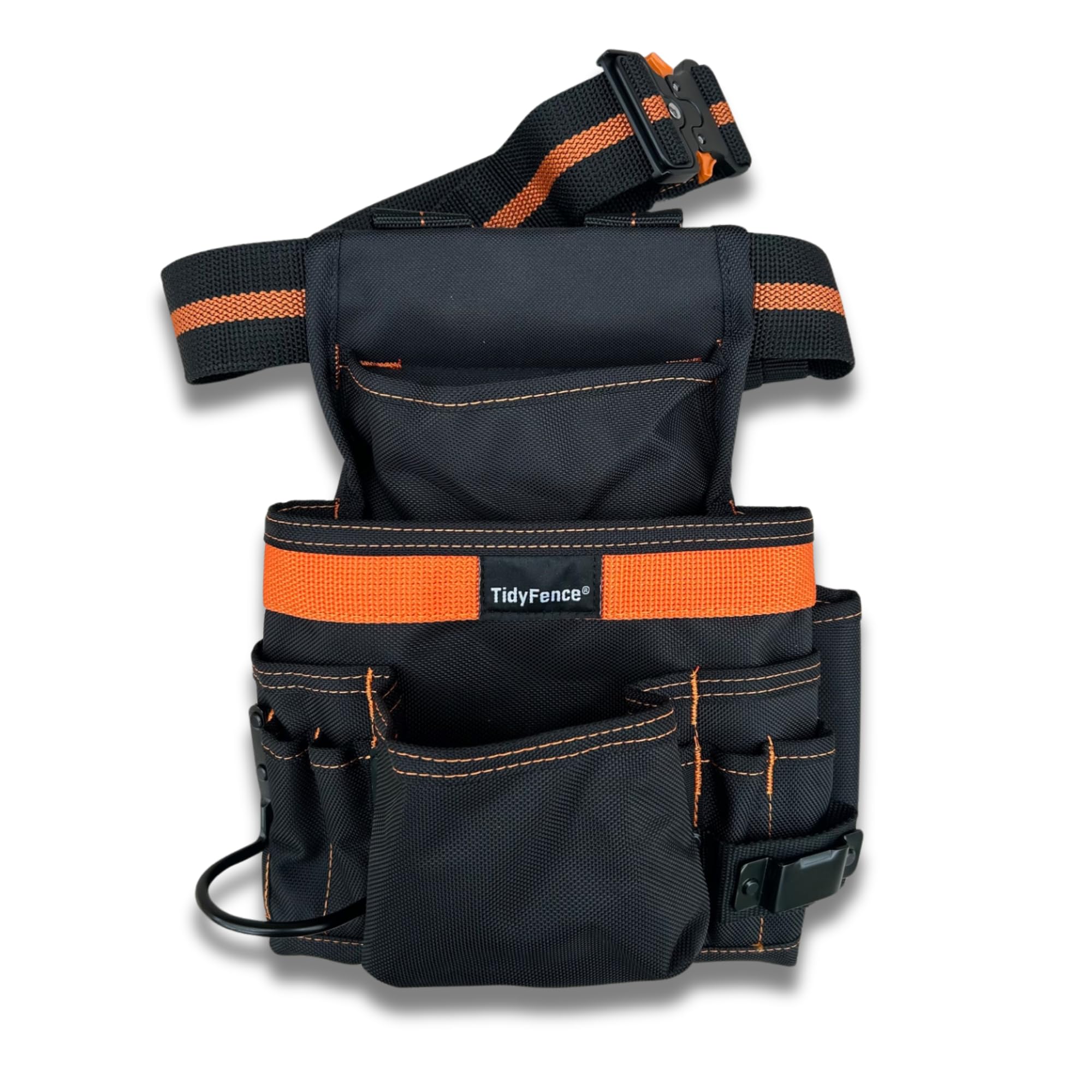 TidyFence Heavy Duty Fixings Fastener Tool Belt Pouch for Fence Builders, Decking, Landscaping & DIY – Adjustable, Durable, Multi-Pocket Belt for Tools, Screws, Spacers & Accessories