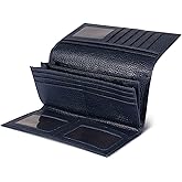 Otto Angelino Genuine Leather Zippered Envelope Wallet with Phone Compatible Slots - RFID Blocking -Unisex