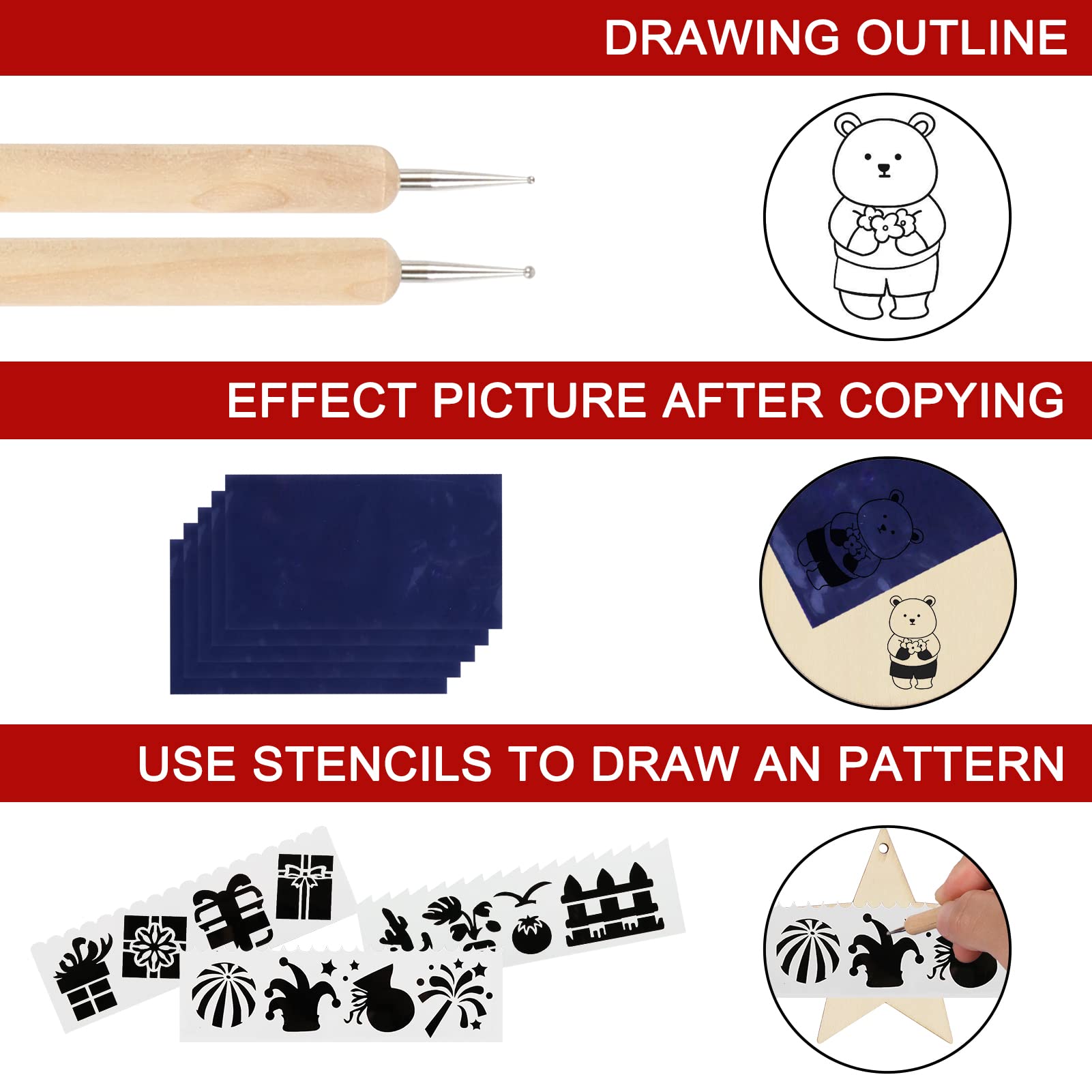 Wood Burning Kit for Beginners, 73PCS Professional Wood Burning Pen and Accessories Wooden Kits Embossing Carving and Wood Burning