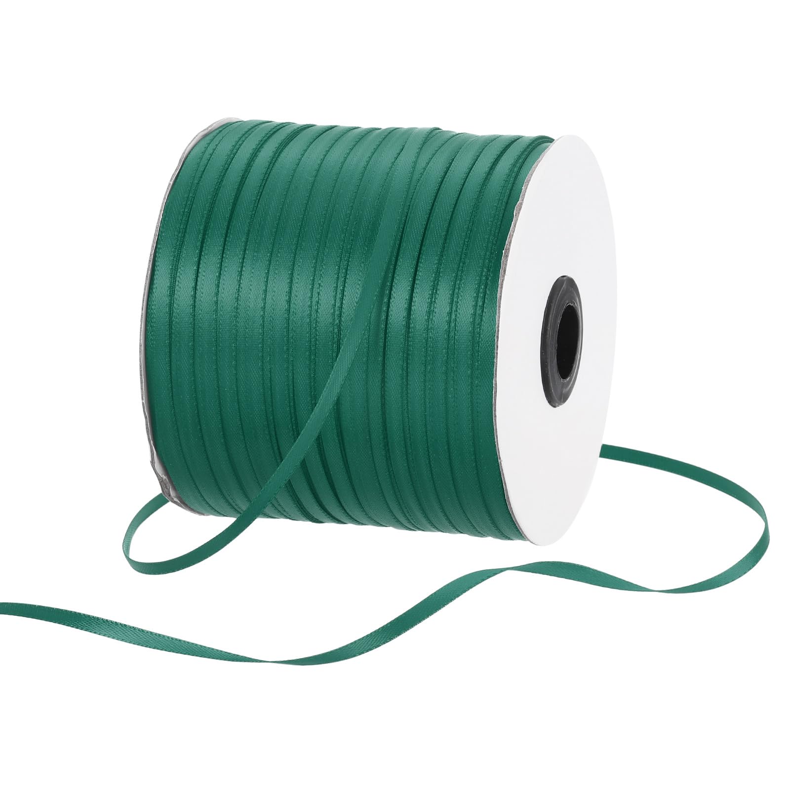 Rebower 3mm Satin Ribbon 460m Thick Double Face Grosgrain Silk Ribbon, [for Gift Wrapping, Hair Bows, Wedding, Cake, Flower] - 500 Yard/1500ft/ Forest Green
