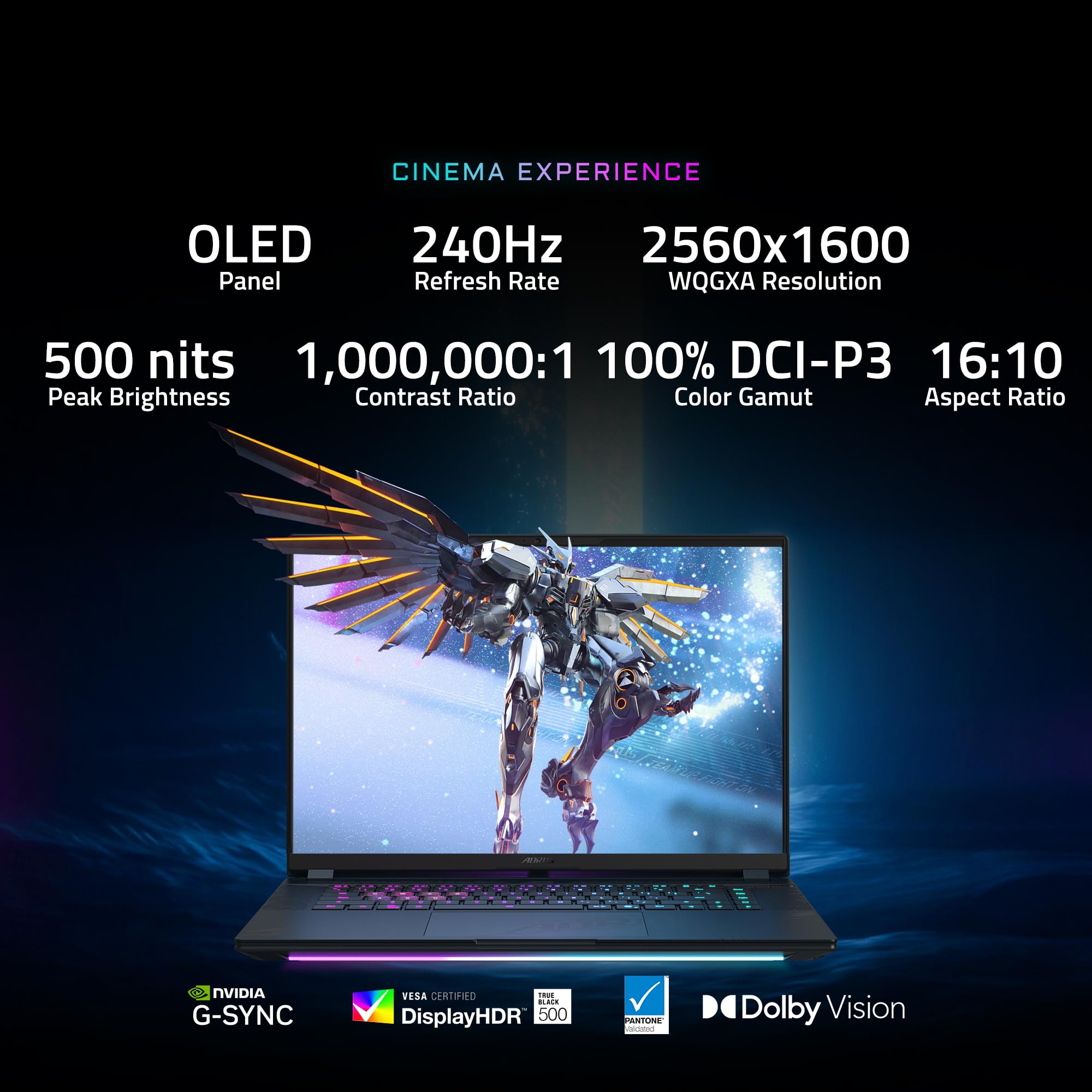 GIGABYTE - AORUS MASTER 16 Gaming Laptop - 240Hz 2560x1600 OLED - NVIDIA GeForce RTX 5070 Ti - Intel Core Ultra 9 275HX - 1TB SSD with 32GB DDR5 RAM - Windows 11 Home AD (AORUS MASTER 16 BXHC4USE64SH)