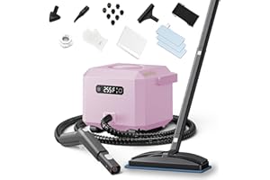 AWASKY Steam Cleaner: 50s Fast Heat-up Steamer for Home Hardwood Floor Bed Car Detailing Cleaning Pink