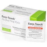 EasyTouch Gamma-Sterilized Alcohol Prep Pads, Box of 100 | Gamma-Sterilized, 70% Isopropyl Alcohol, 2-Ply Spunlace Material, Individually Wrapped, Box of 100