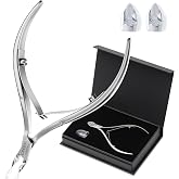Premium Cuticle Trimmer &amp; Nippers, Stainless Steel, Sharp 1/4 Jaw Blades | Sharp Blades, Cuticle Pusher, Double Spring, Cuticle Nippers, Nail Care Tool