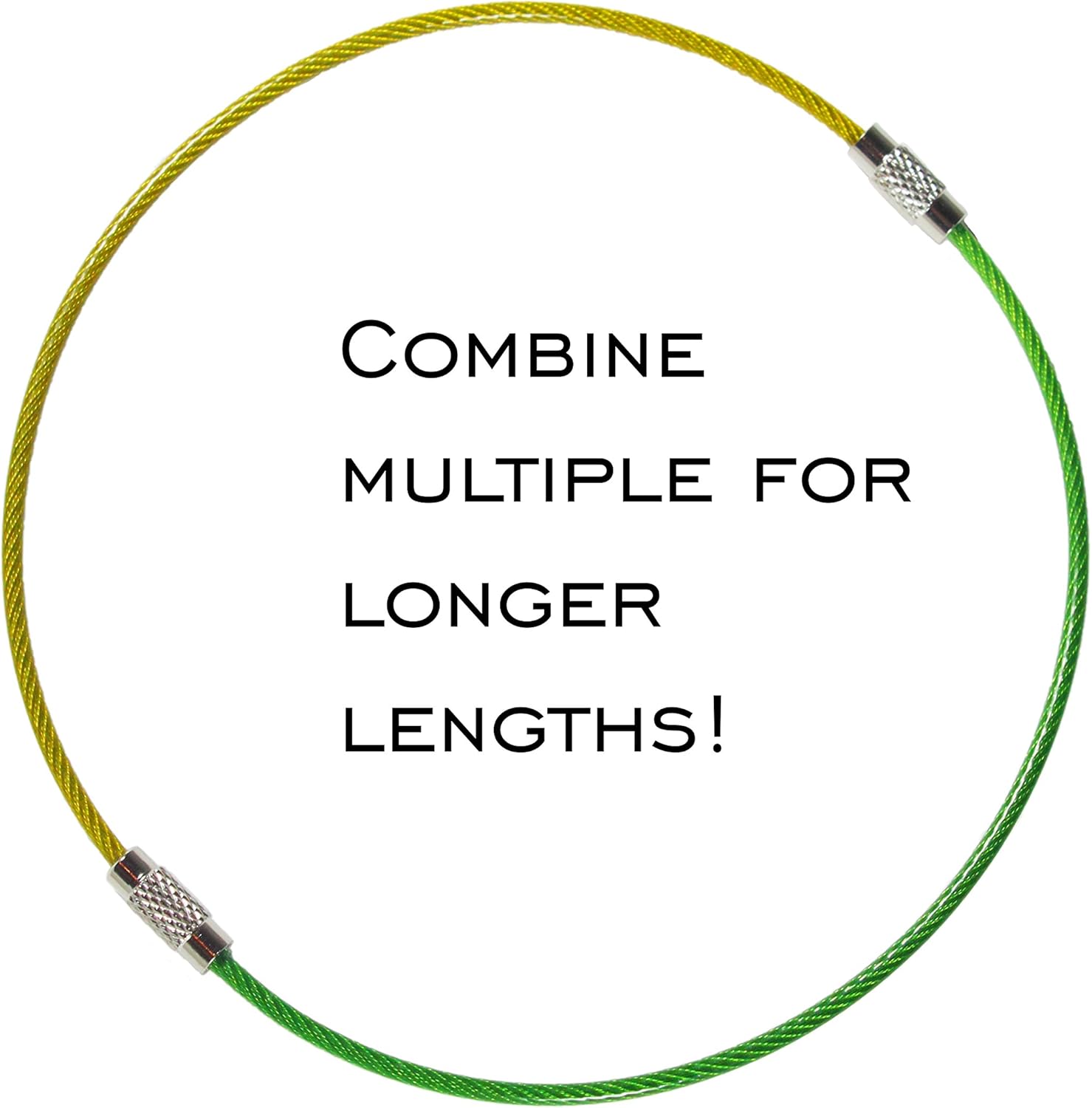 20pack Colored Nylon Coated Stainless Steel Wire Keychains 2mm 6.3 Inches Aircraft Cable Key Ring Loops for Hanging Luggage Tags or ID Tags (Assorted 20 Pack) at  Men’s Clothing store