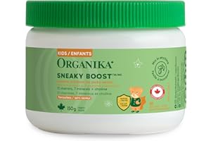Organika Kids Sneaky Boost- A Flavourless Multivitamin Powder to Add to Food or Drink, 13 Vitamins, 7 Minerals + Choline for 