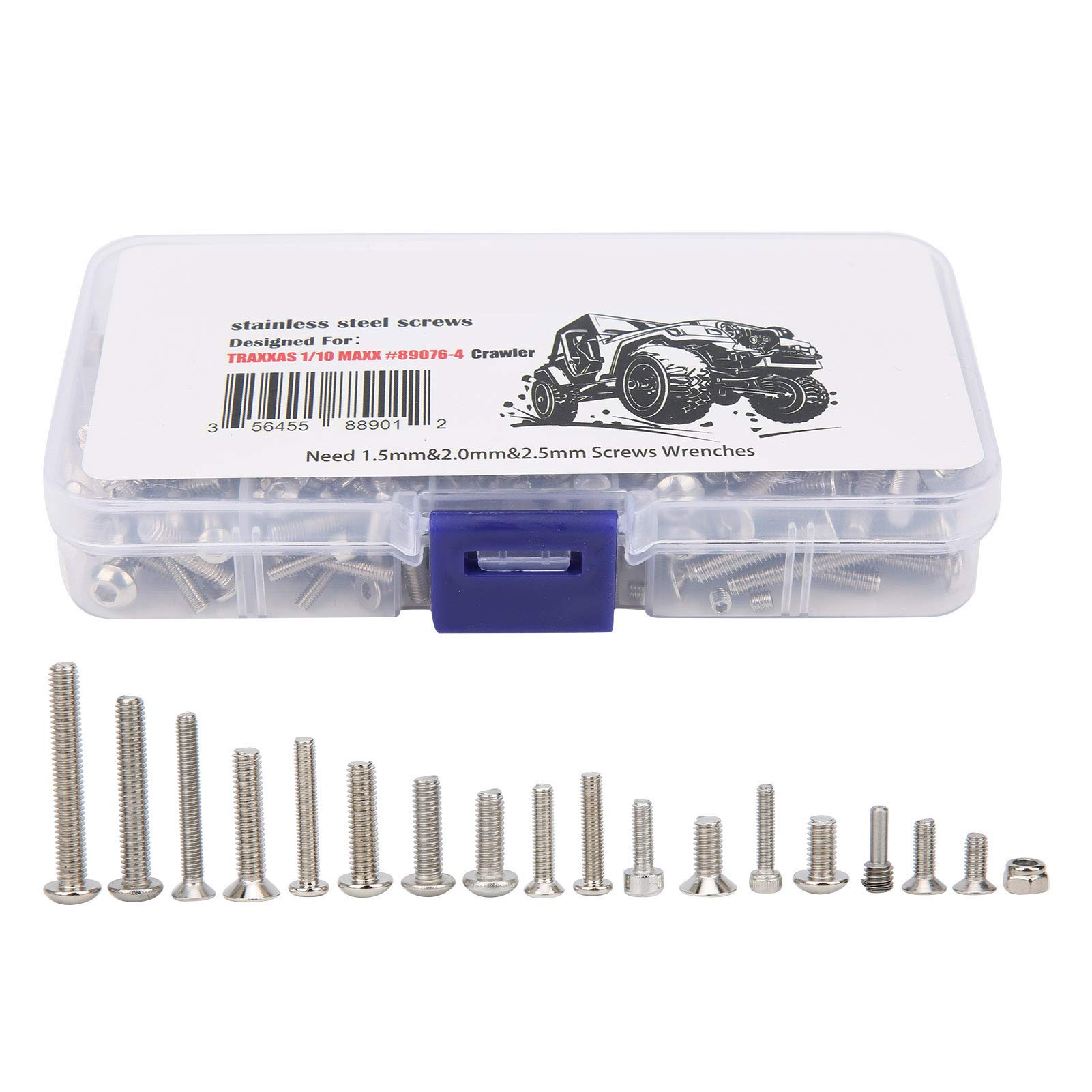 VGEBY RC Car Screws Box Set, Stainless Steel Screw Fittings Fit for Maxx 1/10 Remote Control Car Model Car Accessories Model Car Accessories