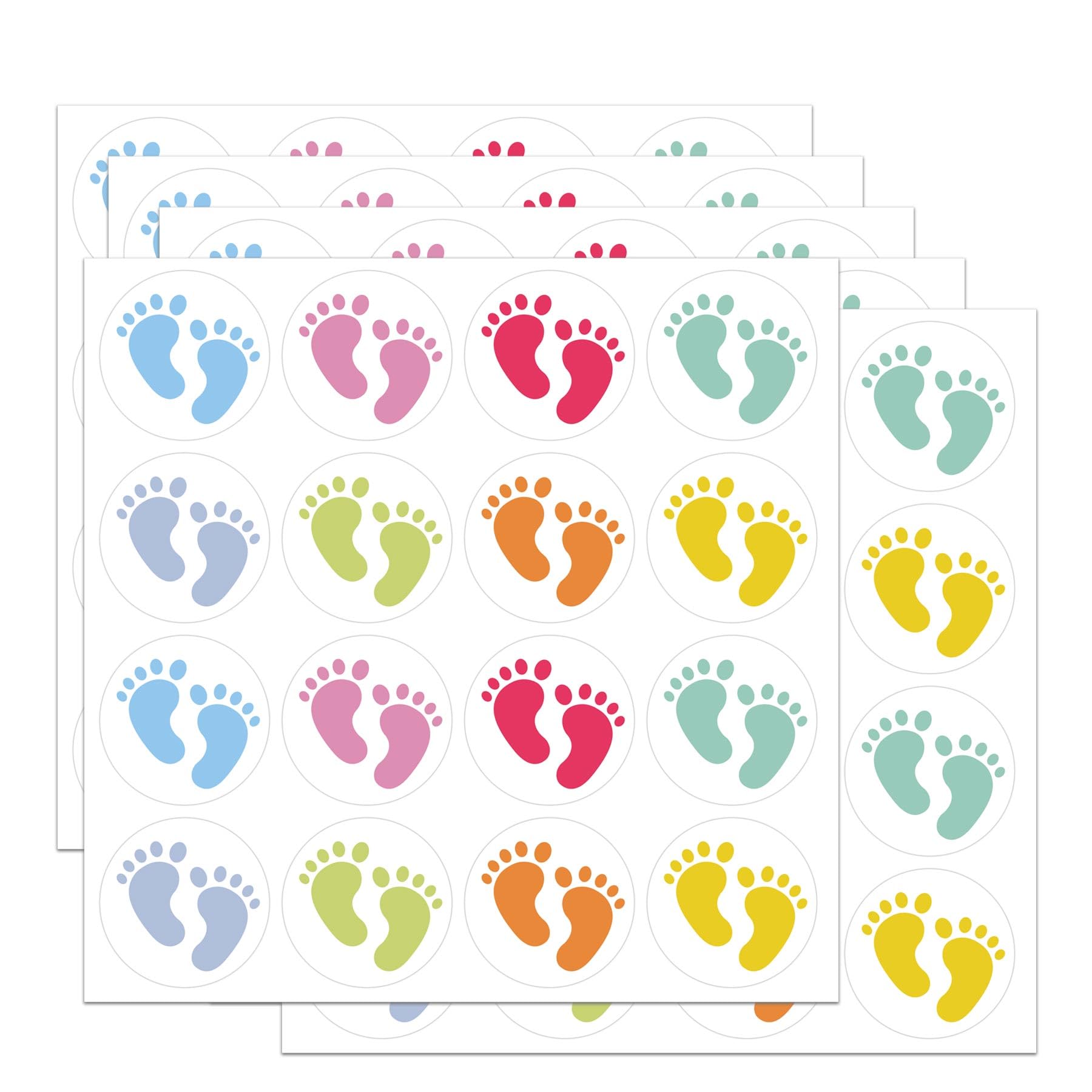 Photo 1 of 1.5 Inch Baby Feet Stickers Envelope Seals - Special Days Baby Shower Greeting Invitation Cards Envelope Sealing Birthday Gift Wrapping Supplies for Wedding Birthday 160 Pcs