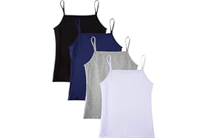 SATINIOR 4 Pieces Girls Dance Tank Top Sleeveless Spaghetti Strap Crop Tank Top for Dancewear