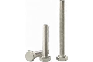 YIIFLY M8 x 55mm Hex Head Screw Bolt, M8x1.25 Bolt, 304 Stainless Steel(A2-70), Bright Finish, Fully Threaded, Hexagon Head B