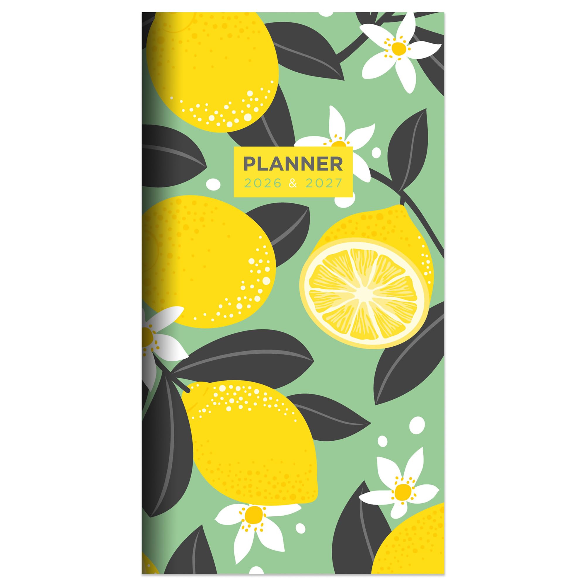 Photo 1 of TF Publishing 2026-2027 Lemon Blossom Small Monthly Pocket Planner with 2 Page Large Calendar Grid and Lined Notes Section - 2 Year Pocket Calendar 2026-2027 Perfect for Purse - 3.5in x 6.5in