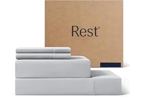 REST® Evercool®+ Cooling Sheet Set, Queen Size, Light Gray, Breathable Bed Sheets for Hot Sleeper and Night Sweats, with Pillowcases, with Ionic+ Self-Cleaning Silver Yarn for Sensitive Skin, 4PCS