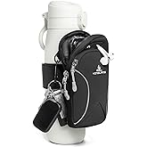 Bottle Pouch Gym Water with Phone Holder & Wallet, Water Bottle Caddy Versatile Sleeve Bag for Running Sports & Daily Use