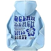 COZYEASE Girl's Floral Graphic Hoodie Long Sleeve Hooded Neck Sweatshirt Pullovers with Pocket