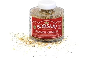 Borsari Orange Ginger Seasoned Salt - Gourmet Salt For Cooking With Orange Ginger and Herbs - Gluten Free All Natural and Keto Friendly Multi-Purpose Seasoning - 4 oz Shaker Bottle