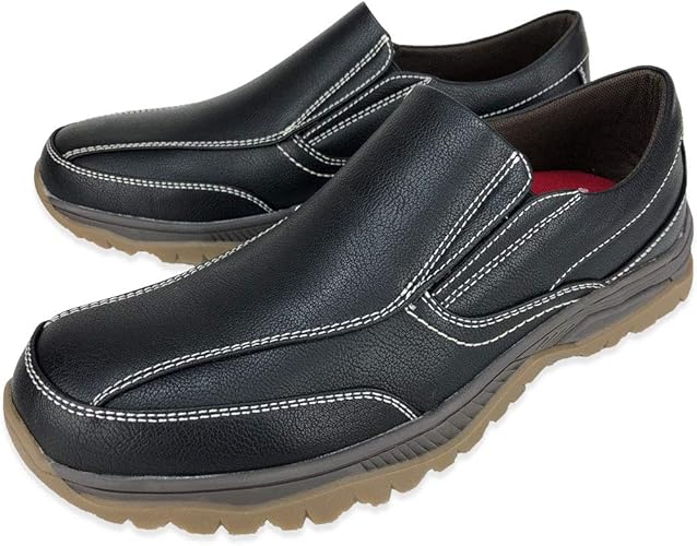 Amazon ボブソン スリッポン スニーカー ウォーキングシューズ サイドゴア ブラック ローファー スリッポン