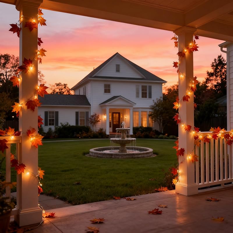 Guirnalda de luces AdalyRoma con hojas, 2,5M 20LED hojas de arce