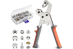 NEU MASTER Snap Fastener Tool, Heavy Duty Snap Fastener Kit with 140pcs Snap Buttons, Handheld Snap Pliers Canvas Repair Kit for Leather, Boat Covers, Marine Canvas, Tarp, Fabric