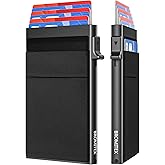 Gifts for Men, Pop Up Minimalist Wallet for Men RFID Blocking Slim Credit Card Holder Front Pocket EDC Mens Wallet (Black)