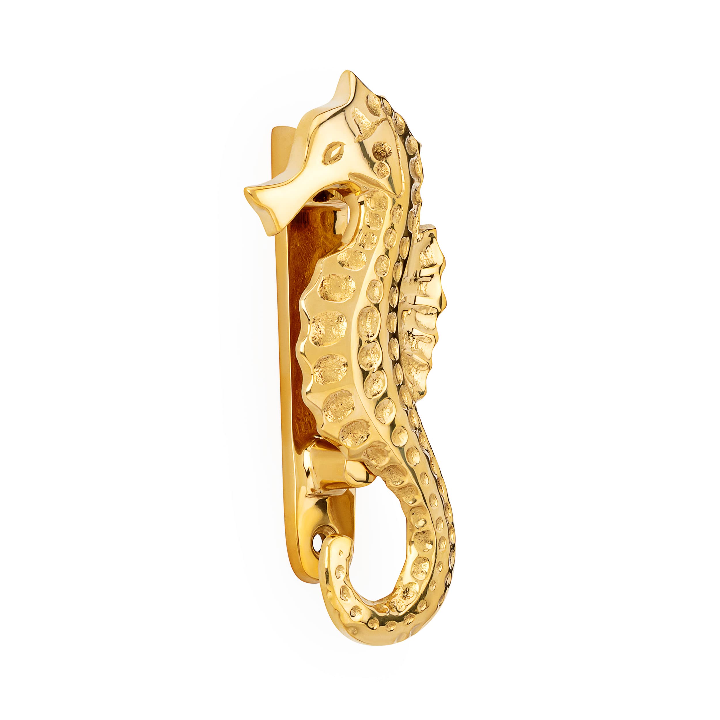 NKlaus Maritime Door Knocker Seahorse Brass 6 x 14 cm Door Decoration Bell Replacement 11756
