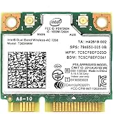 MQUPIN Dual Band Wirless- Intel 7260.HMW Dual Band Wireless Card-AC 7260 Network Adapter+Bluetooth 4.0 USE for Intel AC Half Mini Pcie Card 802.11 b/a/g/n/ac(1 Pack)