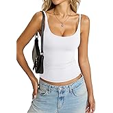 Womens Double Lined Camisole Tank Top Sexy Backless Spaghetti Strap Shirt Scoop Neck Slim Fitted Cami Y2K Going Out Top