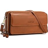 Lanyani RFID Crossbody Wallet Wristlet Purse with Phone Pocket For Women Vegan Leather