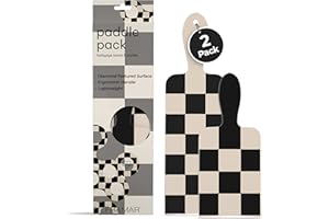 FRAMAR Checkered Balayage Board and Paddle Set - Long and Short Foil For Highlights, Highlighting Board, Hair Salon Supplies, For Enhanced Precision - 2 Pack - Cream and Black