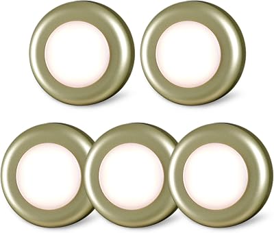 STAR-SPANGLED Tap Light 2.8 inch 5 Pack Warm White LED Battery Powered