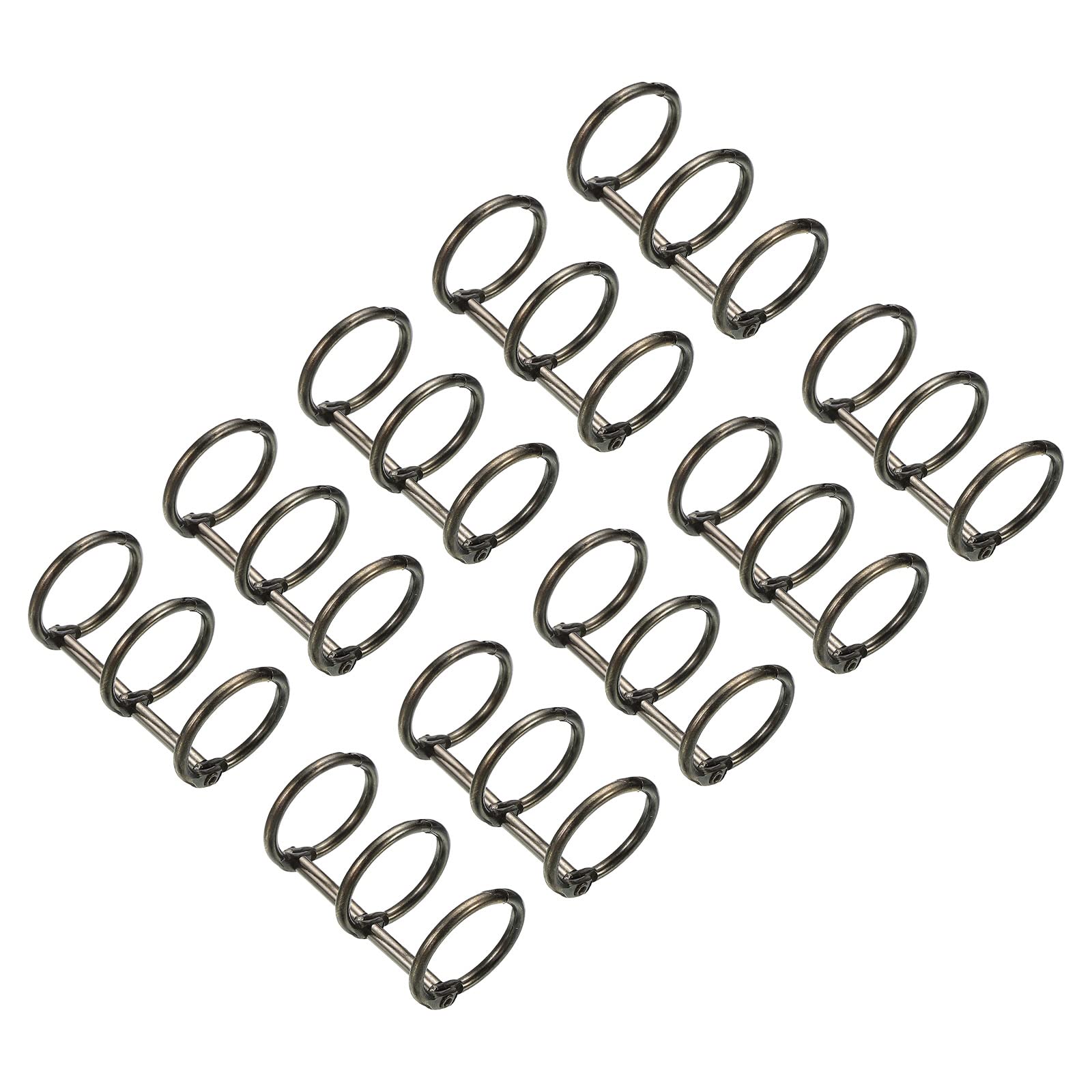 PATIKIL 0.79" Dia 3-Rings Book Rings, 10 Pack Metal Binder Rings Loose Leaf Ring Detachable for Office Desk Calendar Photo Album, Dark Grey
