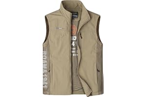 Herothorn Mens Quick Dry Fishing Vests Lightweight Sleeveless Jackets with Zipper Pockets for Travel Hiking