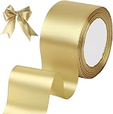 tenn well Gold Ribbon 50mm x 22m Satin Gift Wrapping Craft Ribbon