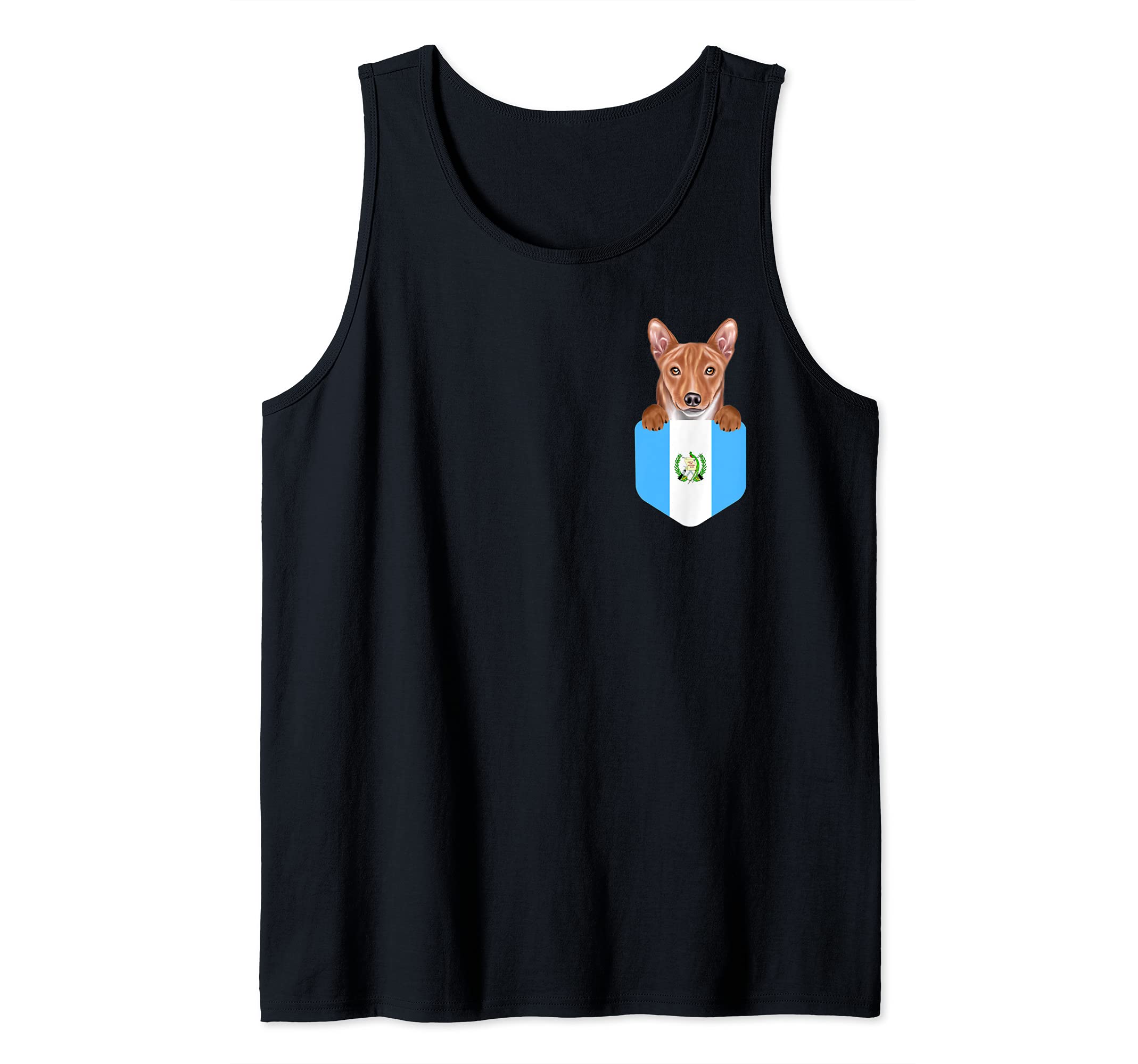 Guatemala Flag Basenji Dog In Pocket Tank Top