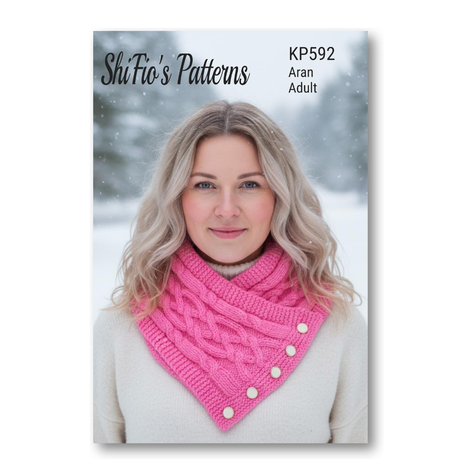 Knitting Pattern for Ladies Neck Warmer, Womens Scarf Pattern, Cable, Aran Yarn, KP592