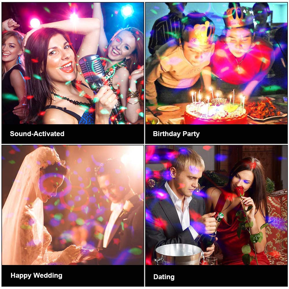 Party Lights Sound Activated Disco Ball with Remote Control 9 Colors Disco Lights DJ Lights Wireless Phone Connection LED Stage Light for Kids Bedroom Wedding Party Birthday Christmas