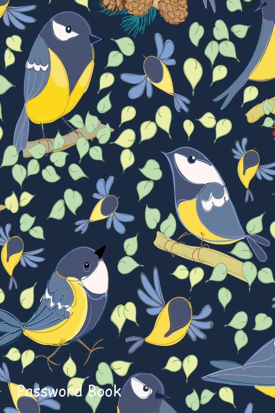 Password Book: Include Alphabetical Index With Bird Floral Leaves