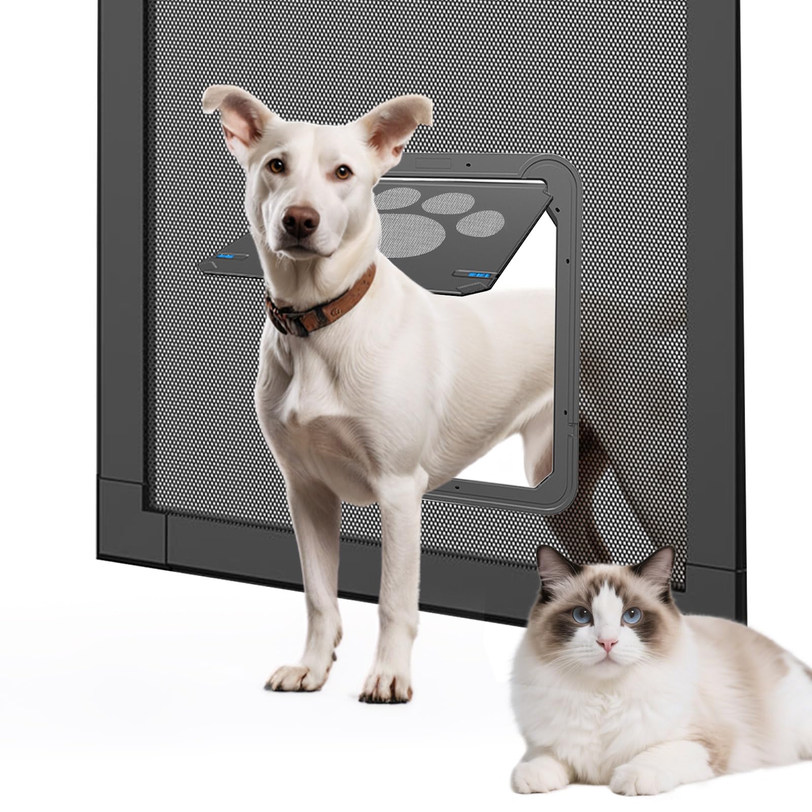 Enjoying Pet Screen Door Dog Flap for Dogs & Cats, Magnetic Locking Function, 31 x 36 cm