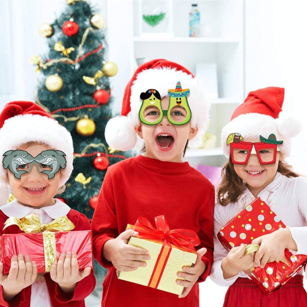 Funny Cardstock Photo Booth Props Glasses - 30 Pack Party Glasses for Adults and Kids - Fun Novelty Party Favors Accessories for Birthdays, Luau and Summer Fiesta: Kitchen & Dining