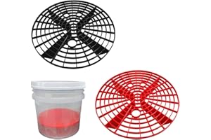 Yourkar 2 PCS Car Wash Bucket Inserts, Plastic Vehicle Wash Bucket Insert Detail Grit Trap, Auto Wash Dirt Collectors Fits 12 Inch Diameter Bucket, Universal Car Accessories (Black+Red)